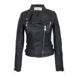 Dames imitatie leren jas zwart M Dames imitatie leren jas zwart M